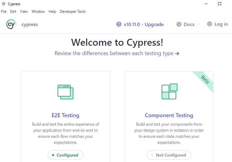 cypress dashboard , npx cypress open launch