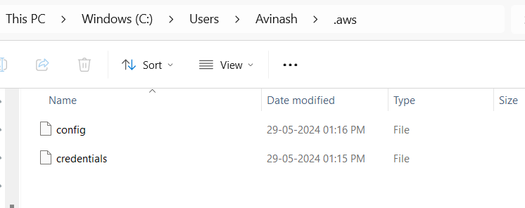 AWS CLI Config and credential files