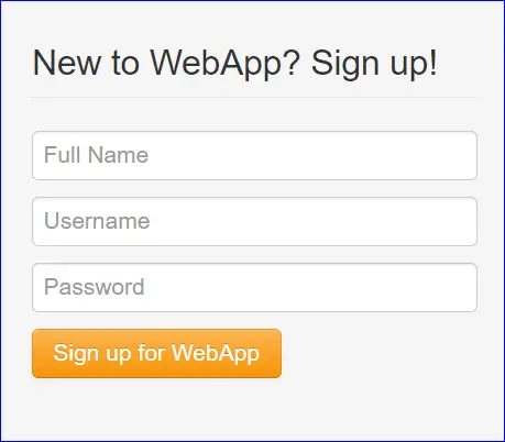 Simple Bootstrap signup / registration form