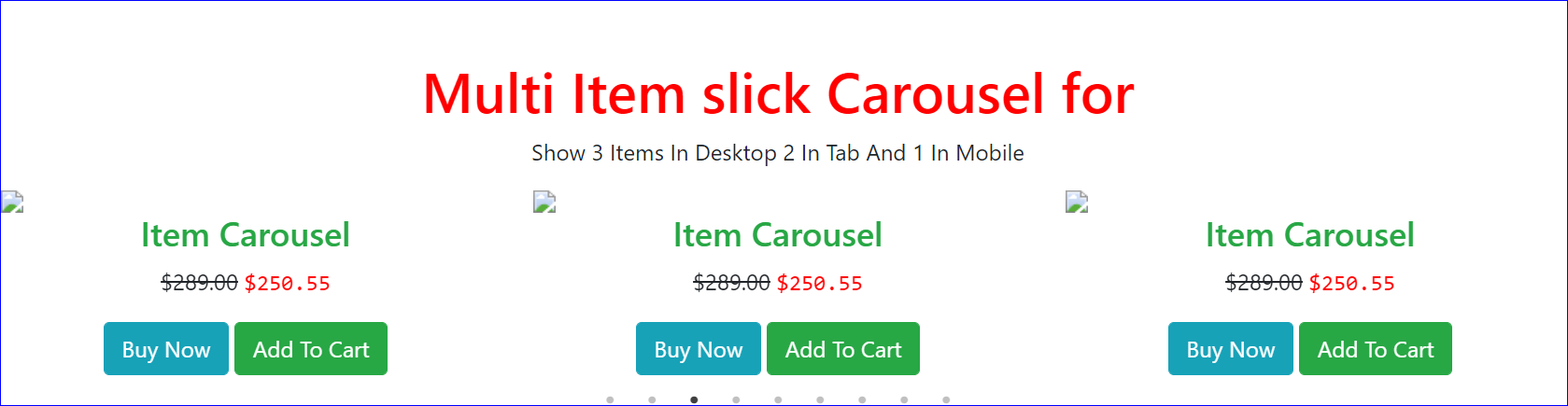 Bootstrap Slick Carousel, Multiple Items Carousel Using Slick | Slick Carousel