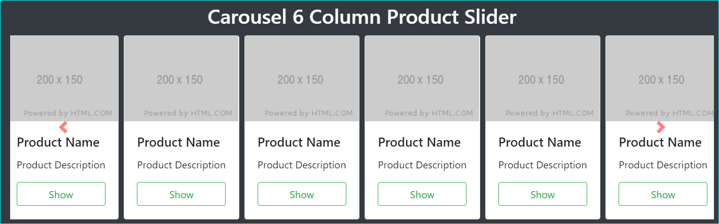 Bootstrap product slider with thumbnail slider