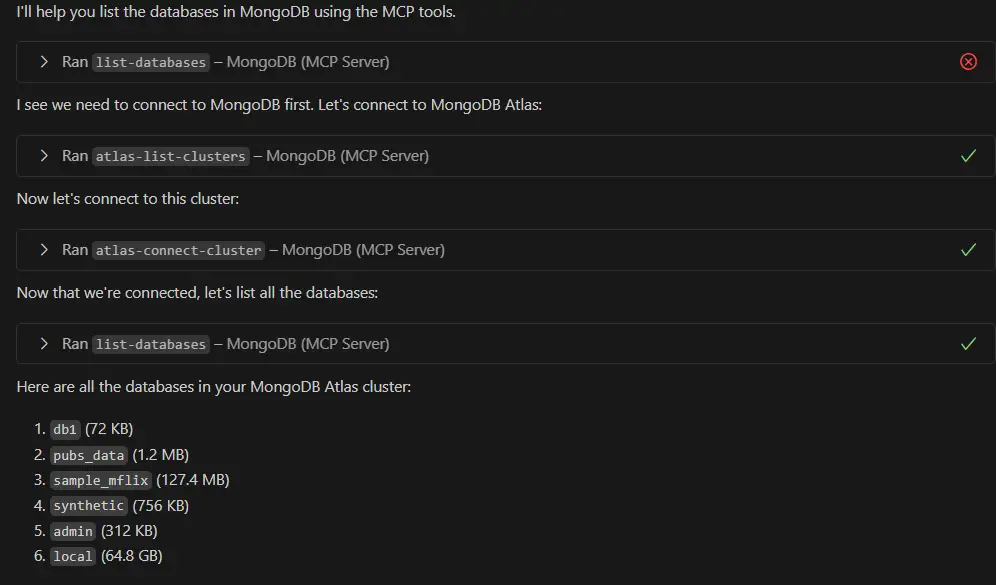 MongoDB MCP querying
