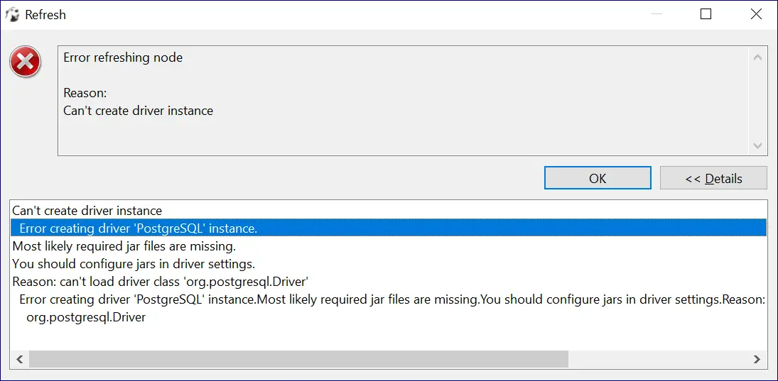 can't load driver class 'org.postgresql.Driver' Windows ERROR