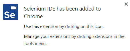 added Selenium IDE plugin to Chrome