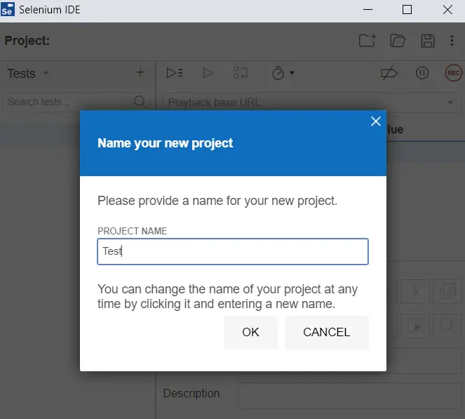 create new selenium project