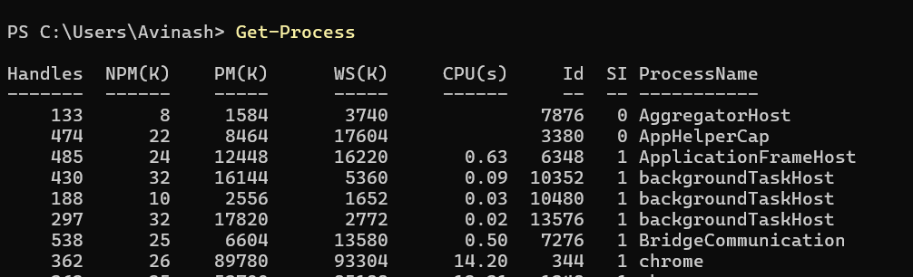 PowerShell - Get-process and Stop it by process id or name