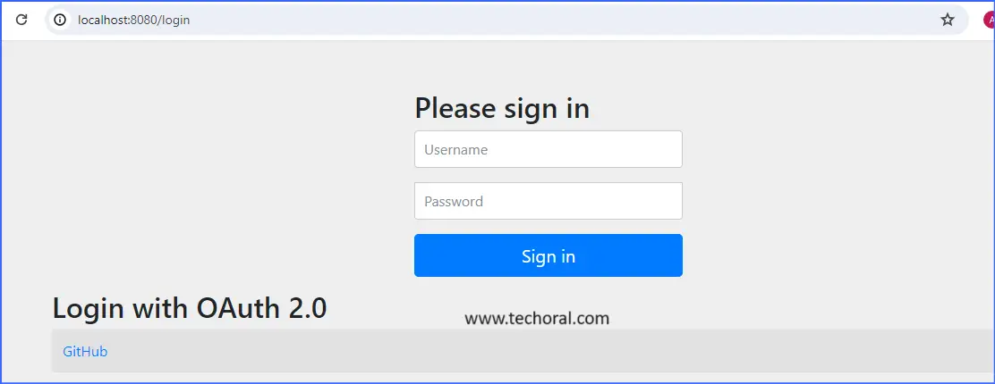 springboot oauth login using github