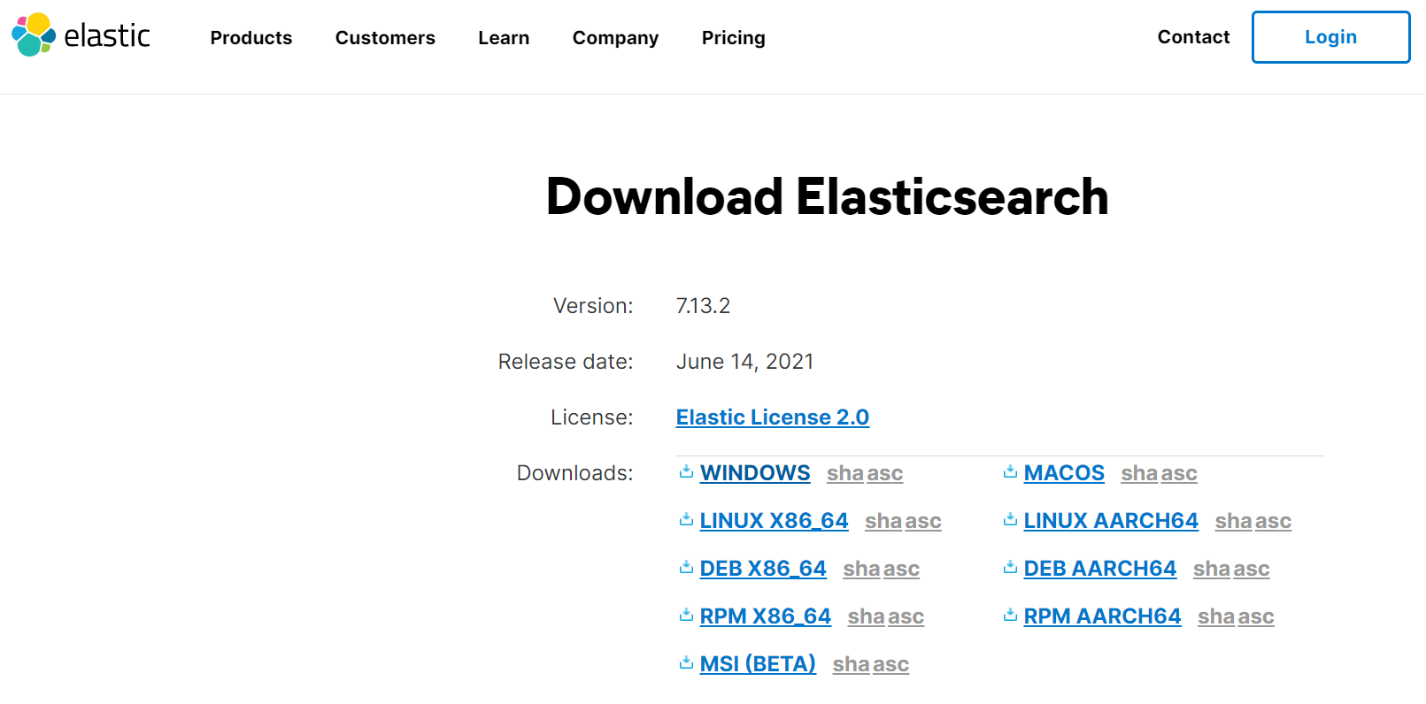 download elasticsearch