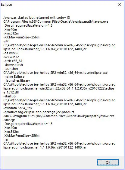 Helios Eclipse installtion on windows error code 13